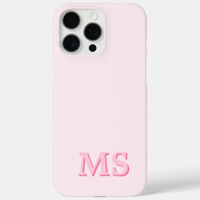 Modern Pink Initial Monogram Case-Mate iPhone Case (Back)