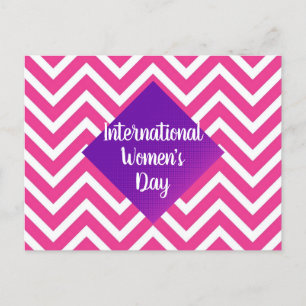Modern Pink International Womens Day  Postcard