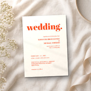Modern pink ivory beige Minimal Earth Tone Wedding Invitation