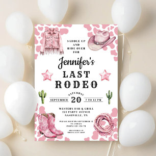 Modern Pink Last Rodeo Bachelorette Invitation