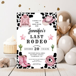 Modern Pink Last Rodeo Bachelorette Invitation