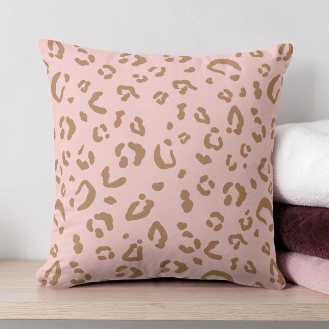 Modern Pink Leopard Abstract Cheetah Spots Pattern Cushion (Modern Pink Leopard Abstract Cheetah Spots Pattern Throw Pillow)