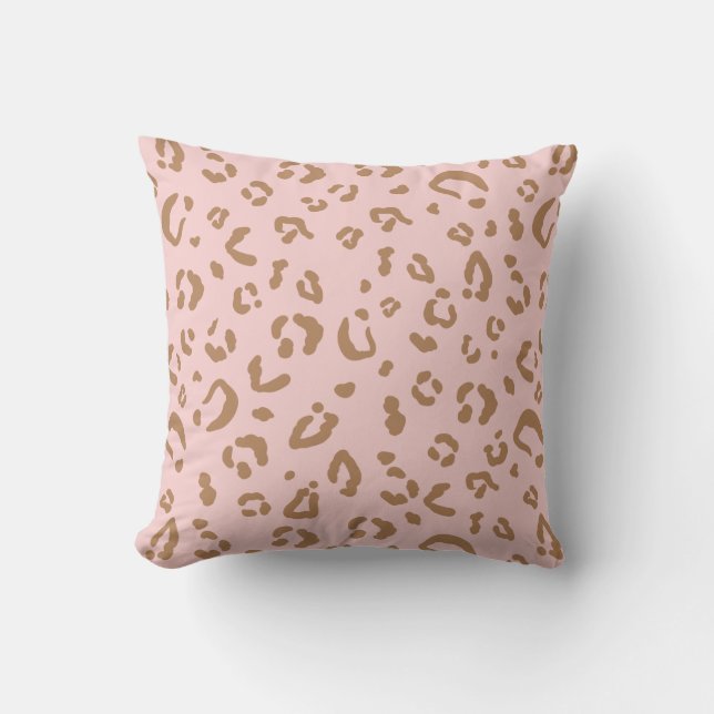 Modern Pink Leopard Abstract Cheetah Spots Pattern Cushion (Front)