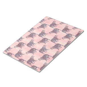 Modern Pink Leopard Animal Pattern Notepad