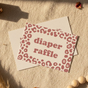 Modern Pink Leopard Diaper Raffle Baby Shower Enclosure Card