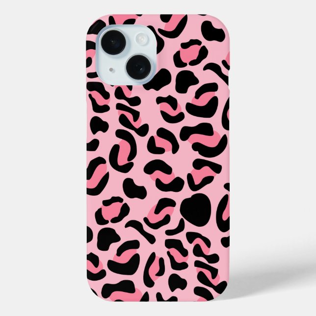 Modern Pink Leopard Pattern Animal Case-Mate iPhone Case (Back)