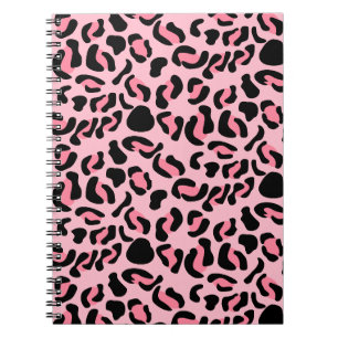 Modern Pink Leopard Pattern Animal Notebook
