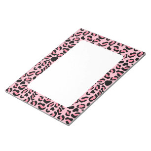 Modern Pink Leopard Pattern Animal Notepad