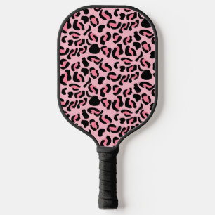Modern Pink Leopard Pattern Animal Pickleball Paddle