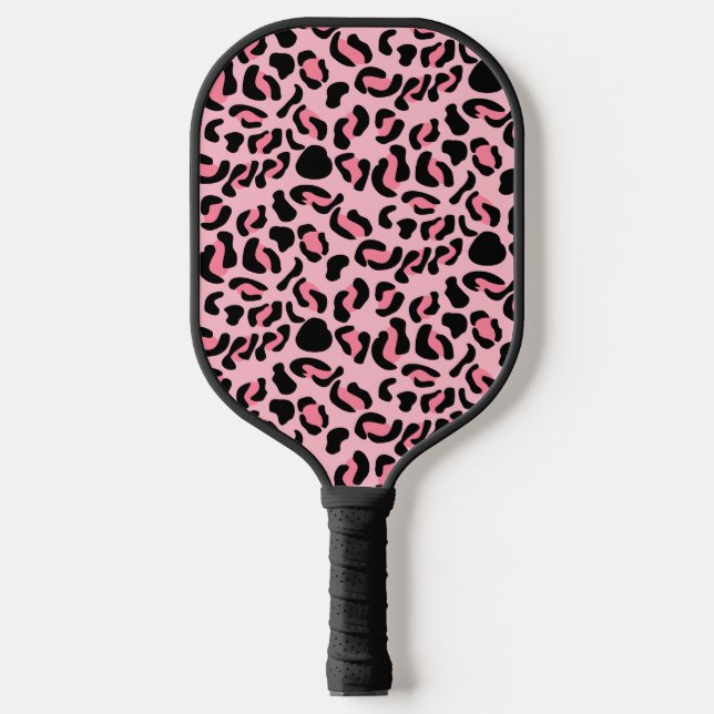 Modern Pink Leopard Pattern Animal Pickleball Paddle (Front)