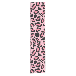 Modern Pink Leopard Pattern Animal Short Table Runner