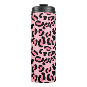 Modern Pink Leopard Pattern Animal Thermal Tumbler