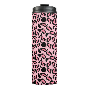 Modern Pink Leopard Pattern Animal Thermal Tumbler