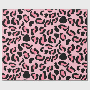Modern Pink Leopard Pattern Animal Wrapping Paper