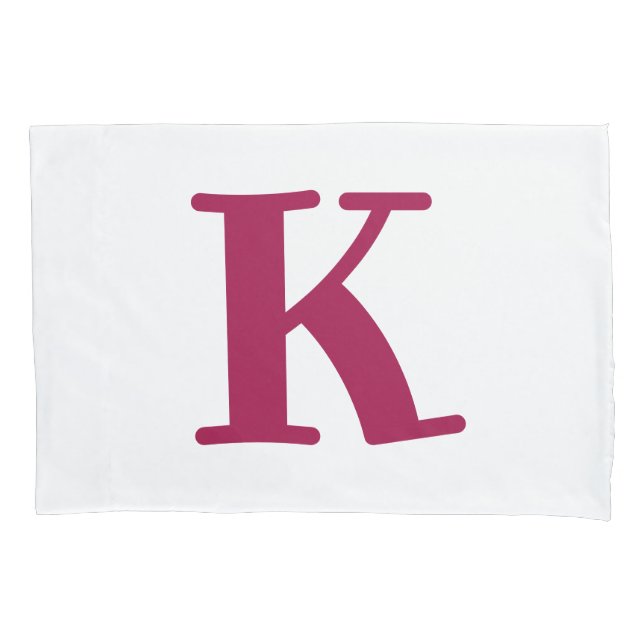 Modern Pink Letter Monogram Pillowcase (Front)