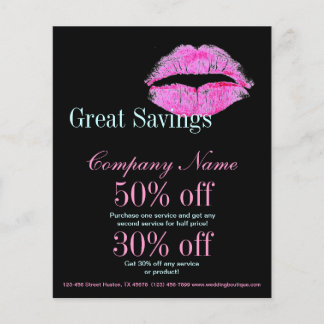 modern pink lips Makeup Artist cosmetologist Flyer