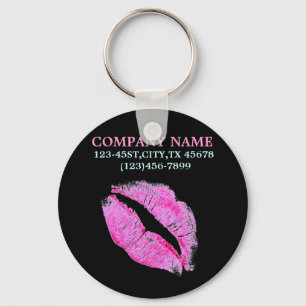 modern pink lips Makeup Artist cosmetologist Key Ring