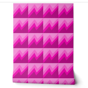 Modern Pink & Magenta Zig-Zag Wallpaper