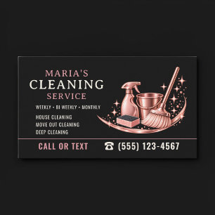 Modern Pink Maid House Cleaning Service Business Card