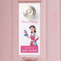 Modern Pink Maid House Cleaning Service