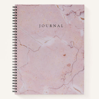 Modern Pink Marble Cover Monogrammed Journal