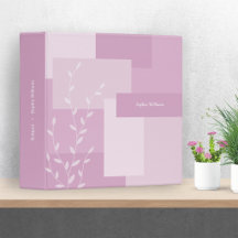 Modern Pink Mauve Botanical Personalised Binder