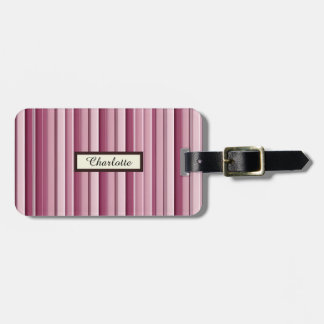 Modern Pink Mauve Striped Custom Luggage Tag