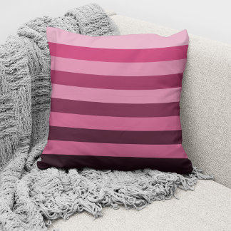 Modern Pink Monochrome Colour Block Stripes Cushion