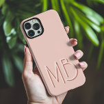 Modern Pink Monogram Initials Contemporary iPhone 16 Pro Max Case<br><div class="desc">Modern Millennial Pink Monogram Initials Contemporary Phone 16 Pro Max Cases features a your custom personalised monogram in modern script typography. Perfect for family and friends for birthdays,  Christmas,  holidays,  Mother's Day,  Father's Day and more. Designed by ©2024 Evco Holidays www.zazzle.com/store/evcoholidays</div>