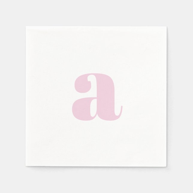 Modern Pink Monogram Napkins (Front)