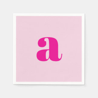 Modern Pink Monogram Napkins