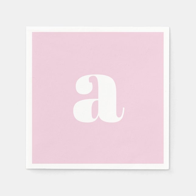 Modern Pink Monogram Napkins (Front)