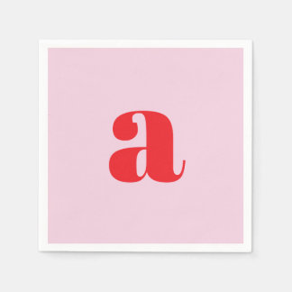 Modern Pink Monogram Napkins