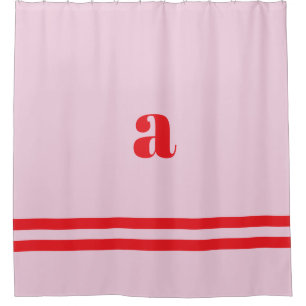 Modern Pink Monogram Shower Curtain