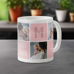 Modern Pink Mum Photo Collage Coffee Mug<br><div class="desc">Because every mother deserves a little piece of her world in her hands. Introducing our Cute Coffee Mug, encrusted with elegant pink squares, quotes that resonate with every mum, and 5 favourite snaps of her little ones. Every sip reminding you of your life's sweetest blessings. A perfect gift for a...</div>