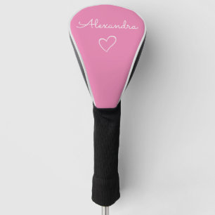 Modern Pink Name Custom Cute Golf Head Cover