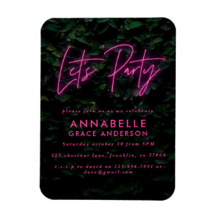 Modern pink neon foliage lets party contemporary magnet