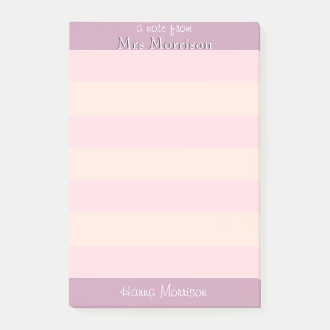 Modern Pink Office School Teacher Mum Student Post-it Notes (Front)