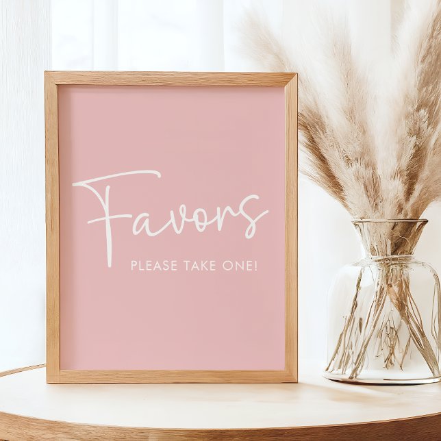 Modern Pink Oh Baby Simple Baby Shower Favour Sign (Creator Uploaded)