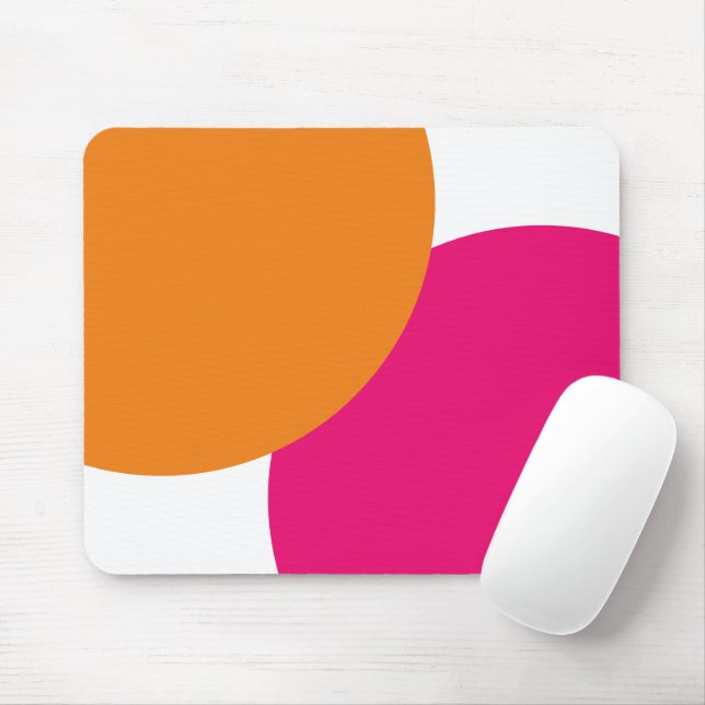 Modern Pink & Orange Abstract  Mouse Pad (With Mouse)