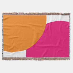 Modern Pink & Orange Abstract Throw Blanket