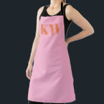 Modern Pink Orange Monogram Initials Personalised Apron<br><div class="desc">Modern Pink Orange Monogram Initials Personalised Apron</div>