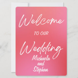 Modern Pink & Orange Sunset Wedding Invitation
