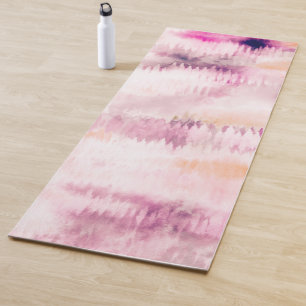 Modern Pink Paint Cloudy Tie-Dye Abstract Art Yoga Mat