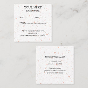 Modern Pink Paint Splatter Appointment Card