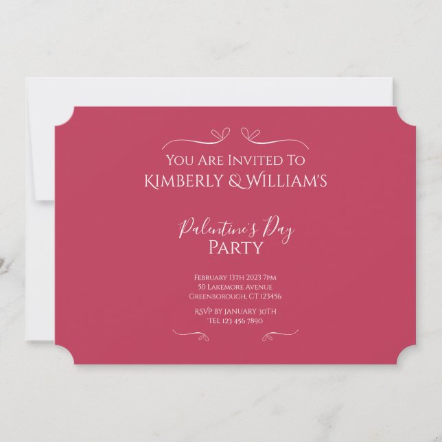 Modern Pink Palentine's Day Party Invitation (Front)