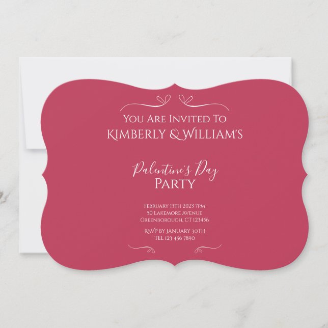 Modern Pink Palentine's Day Party Invitation (Front)
