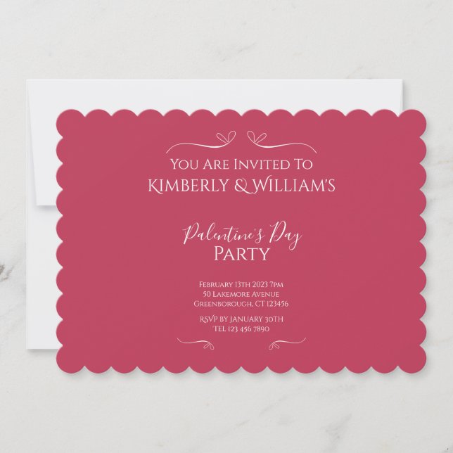 Modern Pink Palentine's Day Party Invitation (Front)
