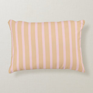 Modern Pink Peach Taffy Striped Decorative Cushion
