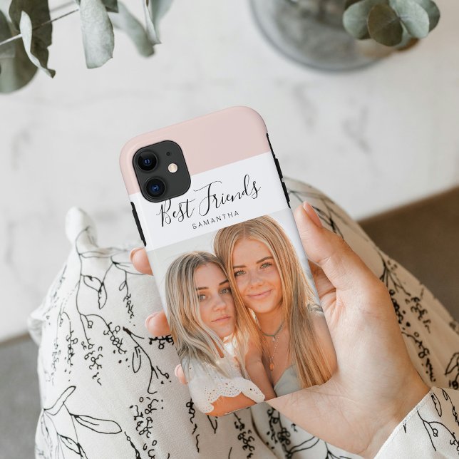 Modern Pink | Personal Photo Best Friends Gift Case-Mate iPhone Case (Creator Uploaded)